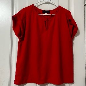 Red Short Sleeve Blouse